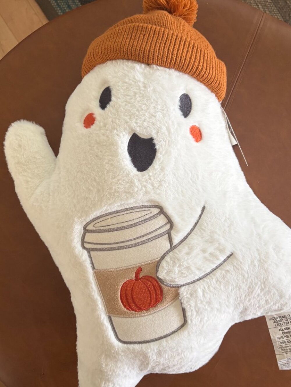 Martha Stewart Pumpkin Latte Ghost Pillow NWT Halloween decor TikTok Viral cute - Picture 5 of 7